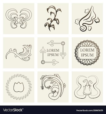 Set of flat design elements in vintage style vector image
