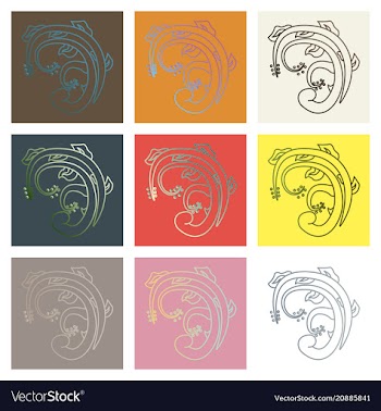 Set of flat design elements in vintage style vector image