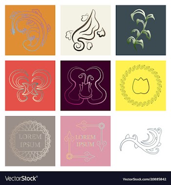 Set of flat design elements in vintage style vector image