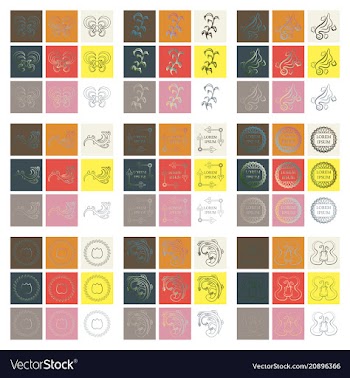 Set of flat design elements in vintage style vector image