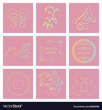 Set of flat design elements in vintage style vector image