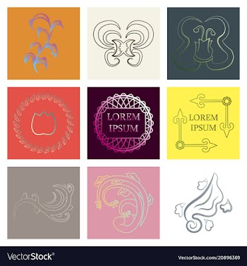 Set of flat design elements in vintage style vector image
