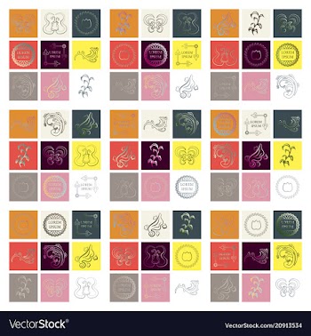 Set of flat design elements in vintage style vector image