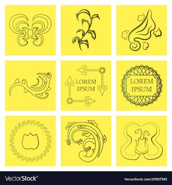 Set of flat design elements in vintage style vector image