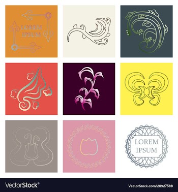 Set of flat design elements in vintage style vector image