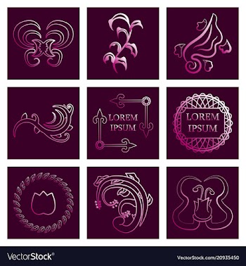 Set of flat design elements in vintage style vector image