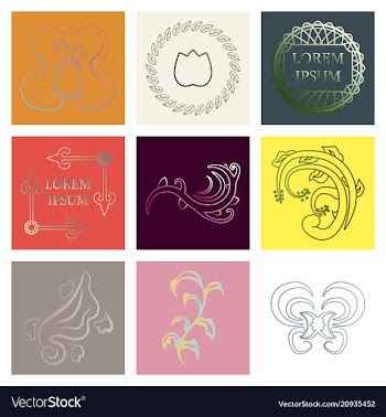 Set of flat design elements in vintage style vector image