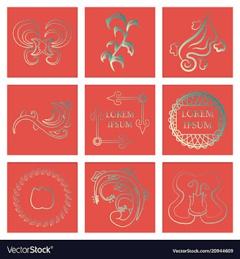 Set of flat design elements in vintage style vector image