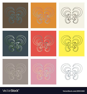 Set of flat design elements in vintage style vector image