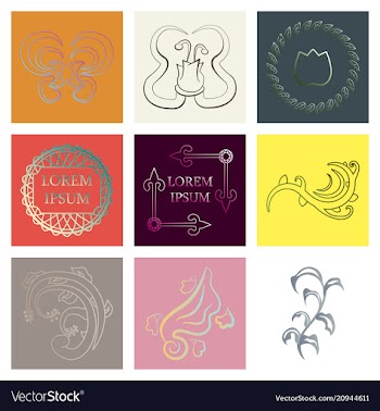 Set of flat design elements in vintage style vector image