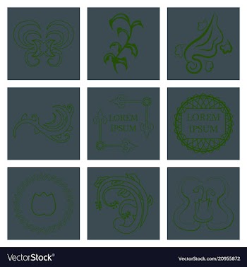 Set of flat design elements in vintage style vector image