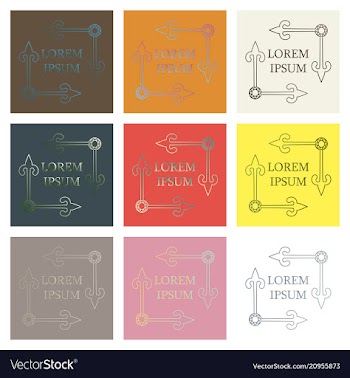 Set of flat design elements in vintage style vector image