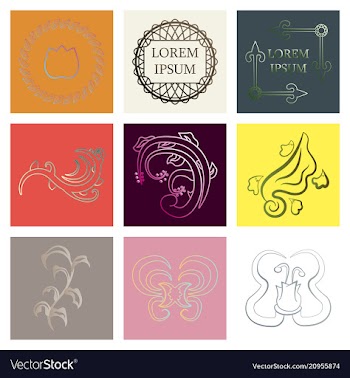 Set of flat design elements in vintage style vector image