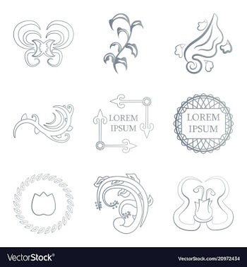 Set of flat design elements in vintage style vector image