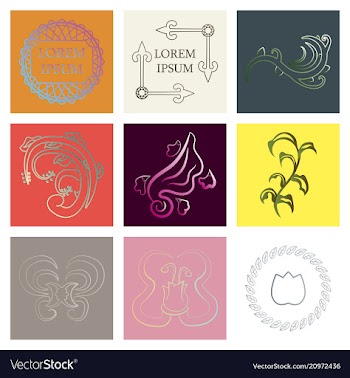 Set of flat design elements in vintage style vector image
