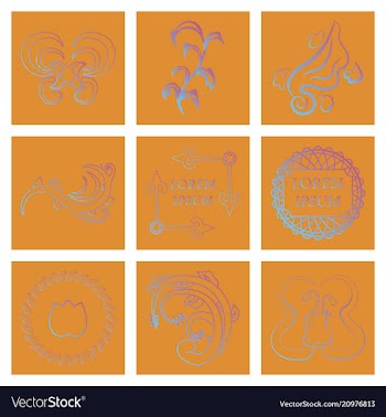 Set of flat design elements in vintage style vector image