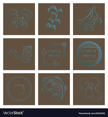 Set of flat design elements in vintage style vector image
