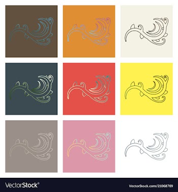 Set of flat design elements in vintage style vector image