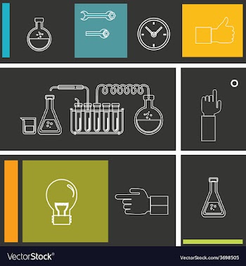 Set of flat design icon for experiment vector image