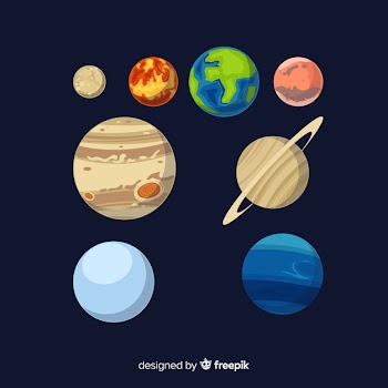 Set of flat design solar system planets Free Vector