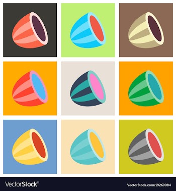 Set of flat fresh and juicy whole watermelon vector image
