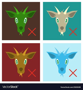 Set of flat goat animal farm icon vector image