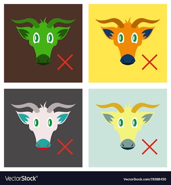 Set of flat goat head livestock animal grazing vector image