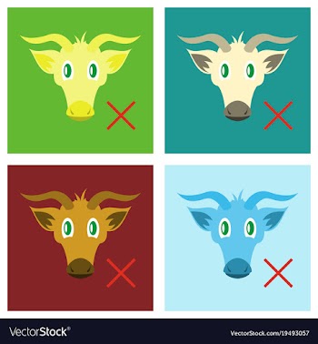 Set of flat goat head livestock animal grazing vector image