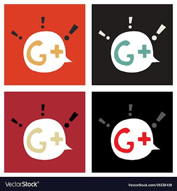 Set of flat google plus icons on background vector image