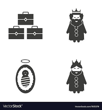 Set of flat icon black and white style biblical vector image