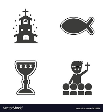 Set of flat icon in black and white style religion vector image