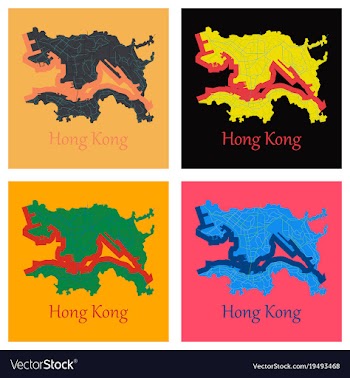 Set of flat icon in form of hongkong vector image