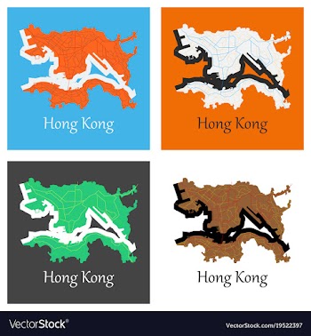 Set of flat icon in form of hongkong vector image