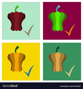Set of flat icon of colored and sweet bulgarian vector image