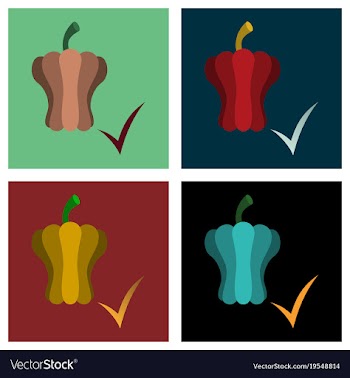 Set of flat icon of colored and sweet bulgarian vector image