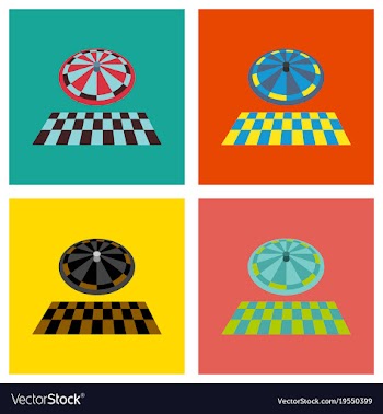 Set of flat icon on stylish background board card vector image