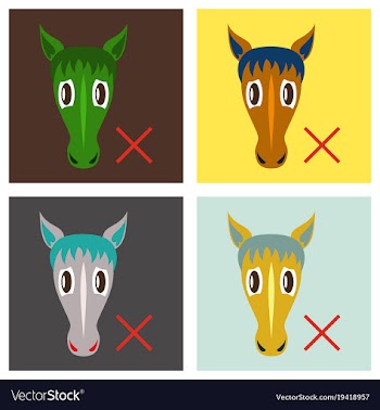 Set of flat icon silhouette of a horses head vector image