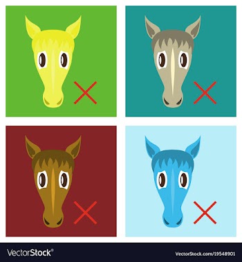 Set of flat icon silhouette of a horses head vector image