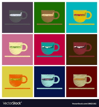 Set of flat icons in shading style airplane cup vector image