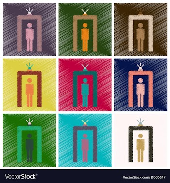 Set of flat icons in shading style airport people vector image