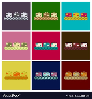 Set of flat icons in shading style baggage claim vector image