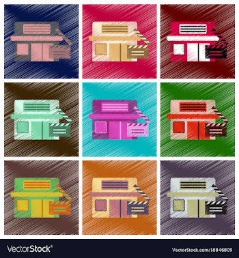 Set of flat icons in shading style building vector image