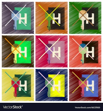 Set of flat icons in shading style helipad vector image