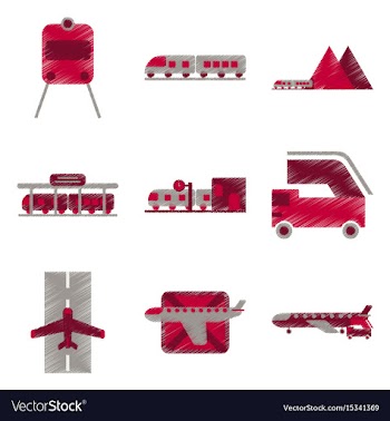 Set of flat icons in shading style logistics vector image
