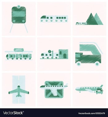 Set of flat icons in shading style logistics vector image