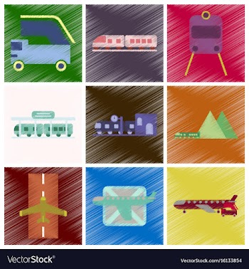 Set of flat icons in shading style logistics vector image