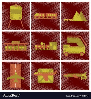 Set of flat icons in shading style logistics vector image