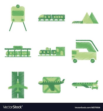 Set of flat icons in shading style logistics vector image