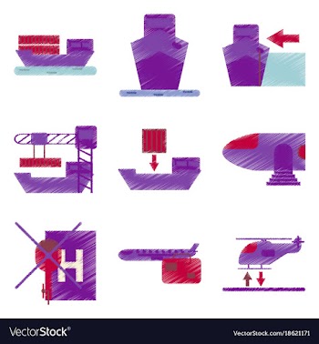 Set of flat icons in shading style logistics vector image