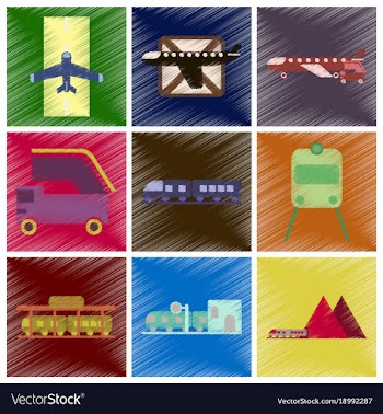Set of flat icons in shading style logistics vector image